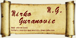 Mirko Guranović vizit kartica